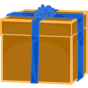 download Blue Gift With Golden Ribbon clipart image with 180 hue color