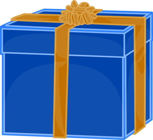 Blue Gift With Golden Ribbon