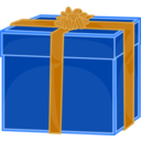 Blue Gift With Golden Ribbon