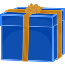 download Blue Gift With Golden Ribbon clipart image with 0 hue color