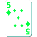 download White Deck 5 Of Diamonds clipart image with 135 hue color