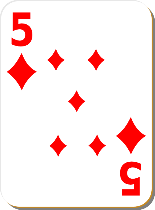 White Deck 5 Of Diamonds
