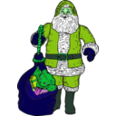 download Santa And Bag clipart image with 90 hue color