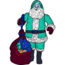 download Santa And Bag clipart image with 180 hue color