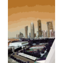 download Doha Towers From Sheraton Hotel clipart image with 180 hue color