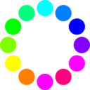 download 12 Color Circles clipart image with 180 hue color