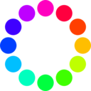 download 12 Color Circles clipart image with 315 hue color