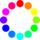 download 12 Color Circles clipart image with 0 hue color