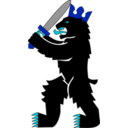 download Bear Rampant clipart image with 180 hue color