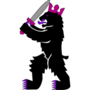 download Bear Rampant clipart image with 270 hue color