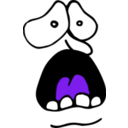 download Scream Face Icon clipart image with 270 hue color