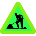 download Workman Ahead Roadsign clipart image with 90 hue color
