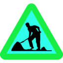 download Workman Ahead Roadsign clipart image with 135 hue color