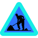download Workman Ahead Roadsign clipart image with 180 hue color