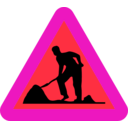 download Workman Ahead Roadsign clipart image with 315 hue color