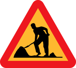 Workman Ahead Roadsign