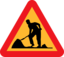 Workman Ahead Roadsign