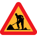 Workman Ahead Roadsign