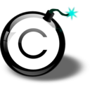 download Copyright Bomb clipart image with 135 hue color