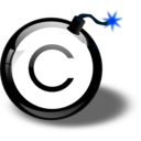 download Copyright Bomb clipart image with 180 hue color