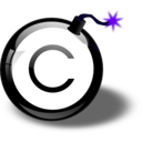download Copyright Bomb clipart image with 225 hue color