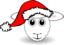 Funny Sheep Face White Cartoon With Santa Claus Hat