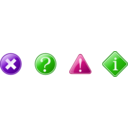 download Information Icons Set clipart image with 270 hue color