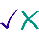 download Simple Tick And Cross clipart image with 180 hue color