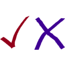 download Simple Tick And Cross clipart image with 270 hue color