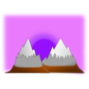 download Sunset Mountain Simple clipart image with 270 hue color