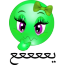 download Yuk Girl Smiley Emoticon clipart image with 90 hue color