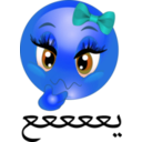 download Yuk Girl Smiley Emoticon clipart image with 180 hue color