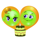 download Birthday Couple Smiley Emoticon clipart image with 45 hue color