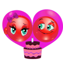 download Birthday Couple Smiley Emoticon clipart image with 315 hue color