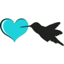 download Bird Heart clipart image with 180 hue color