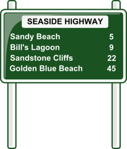 Road Distances Sign