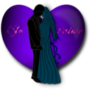 download Je Taime Valentine clipart image with 270 hue color