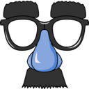 download Funny Glasses clipart image with 180 hue color