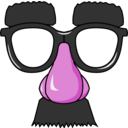 download Funny Glasses clipart image with 270 hue color