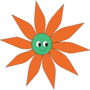download Pink Green Sun Flower clipart image with 45 hue color