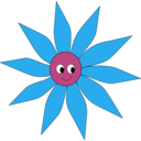 download Pink Green Sun Flower clipart image with 225 hue color