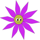 download Pink Green Sun Flower clipart image with 315 hue color