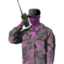 download Soldier With Walkie Talkie Radio Tall clipart image with 270 hue color