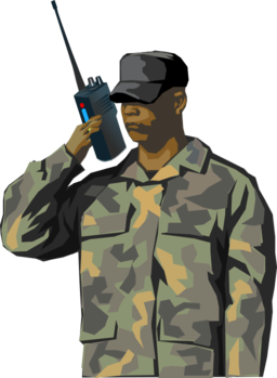 Soldier With Walkie Talkie Radio Tall