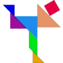 download Tangram clipart image with 180 hue color