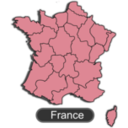 download Map Of France clipart image with 135 hue color
