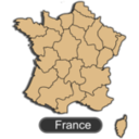 download Map Of France clipart image with 180 hue color