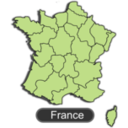download Map Of France clipart image with 225 hue color