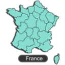 download Map Of France clipart image with 315 hue color