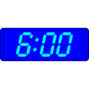 download Digital Clock clipart image with 180 hue color